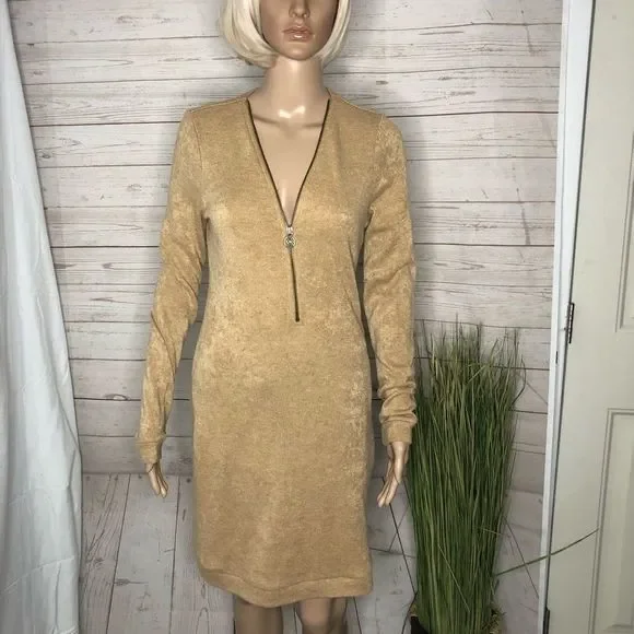 Michael Kors zipper front sweater dress szS